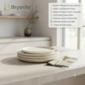 Bryorite™ Artisan Stoneware Collection – The "Luna" Matte Dinner Plate Set