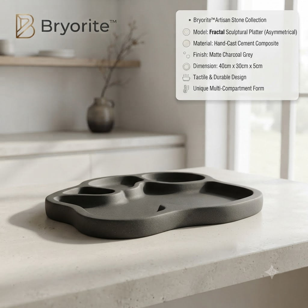 Bryorite™ Artisan Stone Collection – The "Fractal" Asymmetrical Sculptural Serving Station
